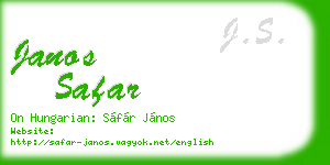 janos safar business card
